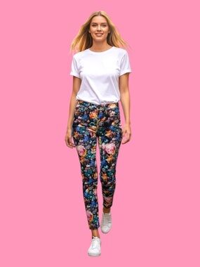Sandro Floral Denim Jeans Colourful Size XS